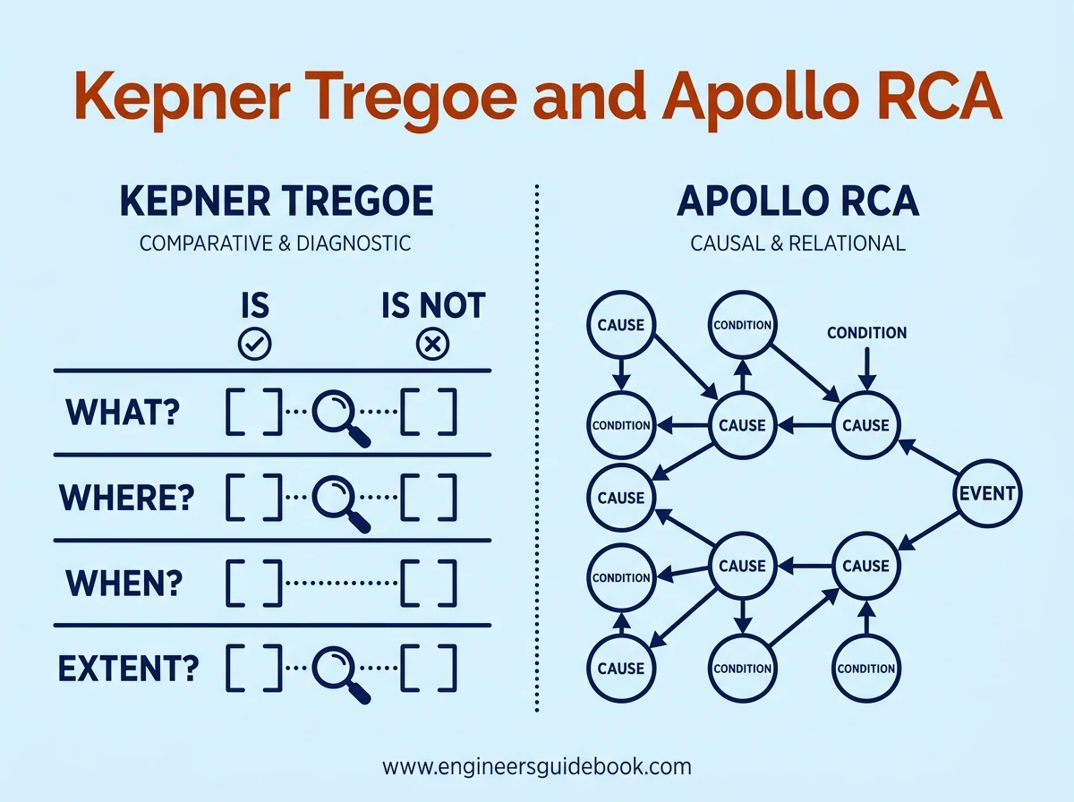 Root cause analysis methods: 10 rca techniques compared 10 10. Kepner tregoe and apollo rca