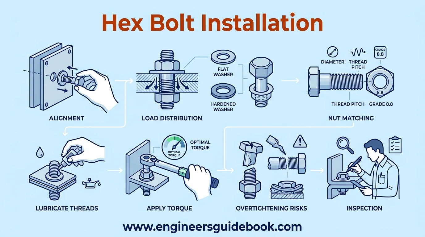 11. Hex bolt installation