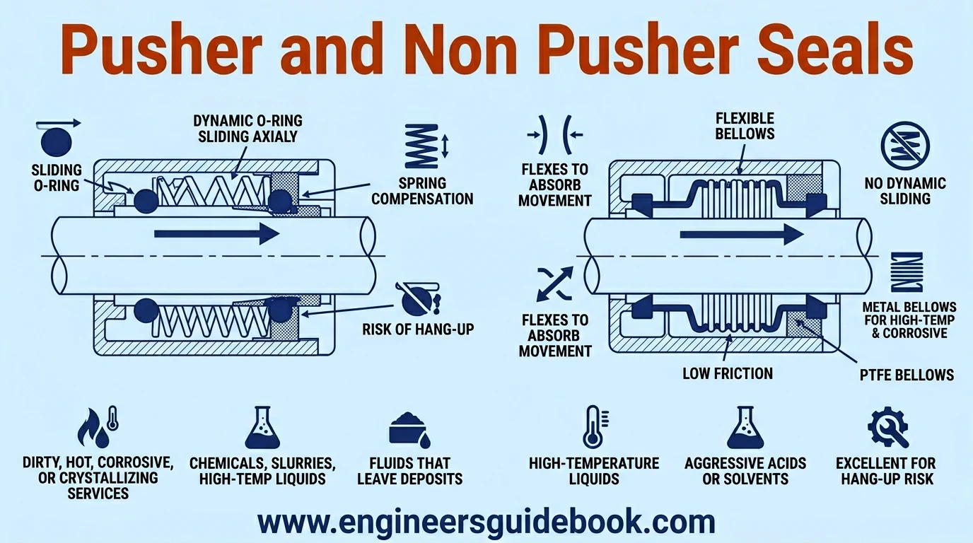 11. Pusher and non pusher seals