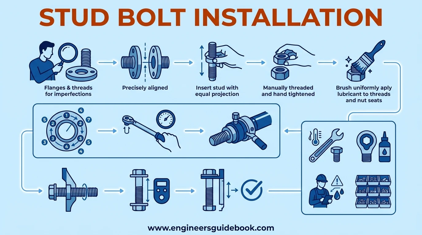 Stud bolt: types, standards, and applications 11 11. Stud bolt installation