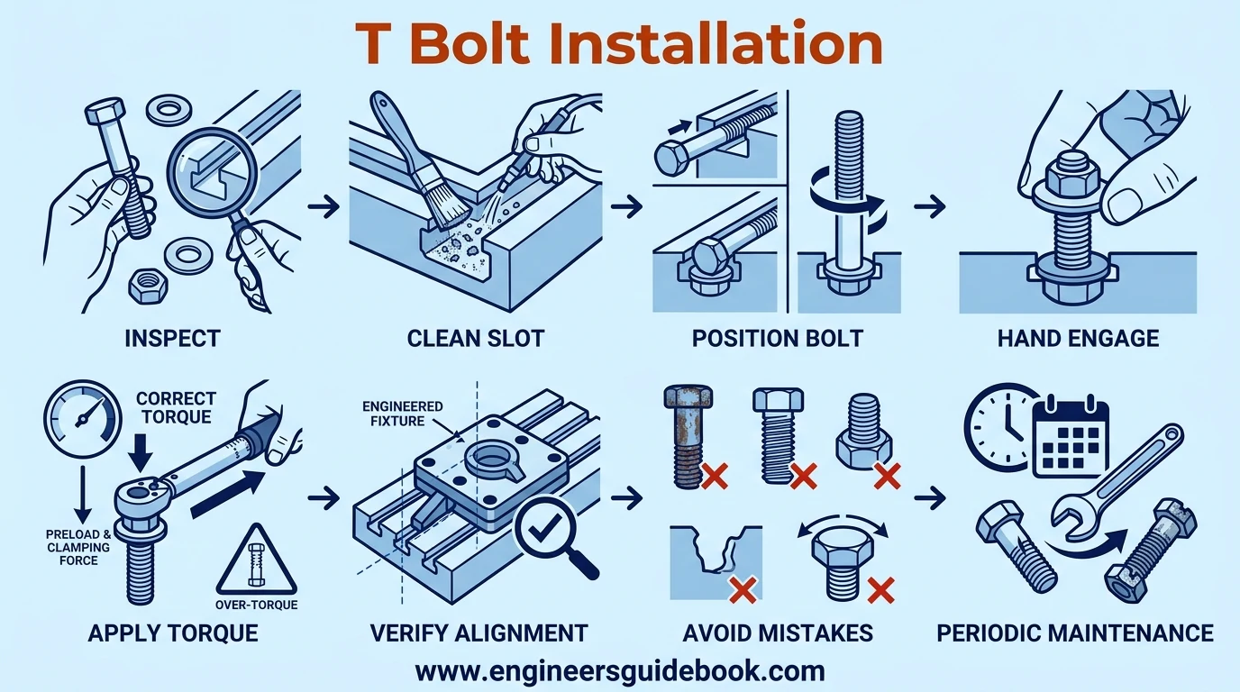 T bolt: types, sizes, and industrial applications 11 11. T bolt installation