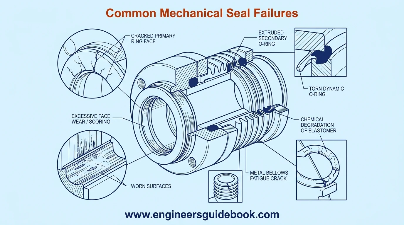 16. Common mechanical seal failures