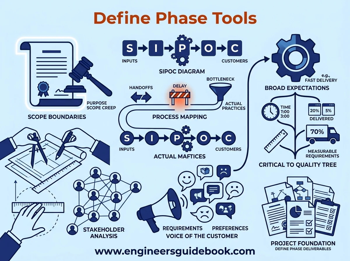 Six sigma tools: 25 tools used in dmaic projects 2 2. Define phase tools