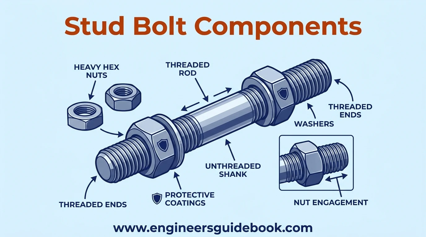 Stud bolt: types, standards, and applications 2 2. Stud bolt components