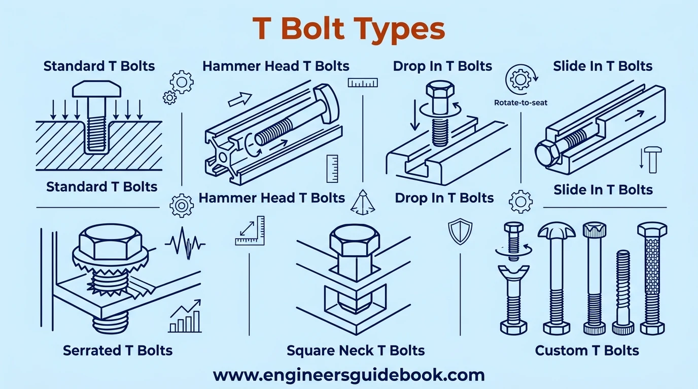 T bolt: types, sizes, and industrial applications 2 2. T bolt types
