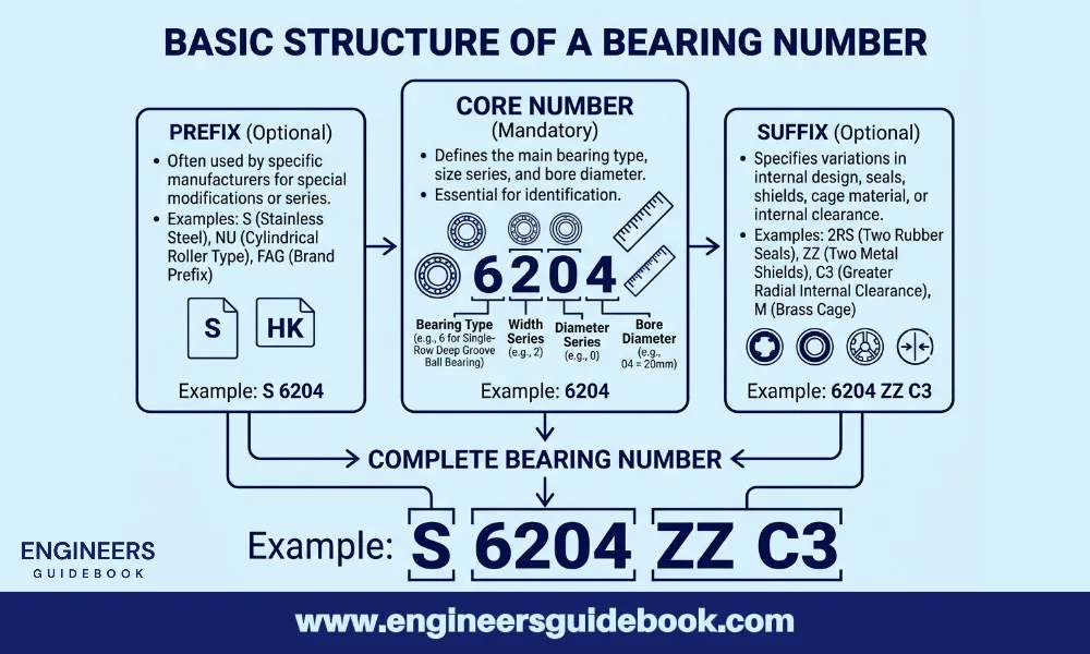 Basic structure of a bearing number