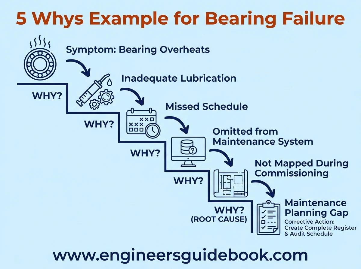 3. 5 whys example for bearing failure