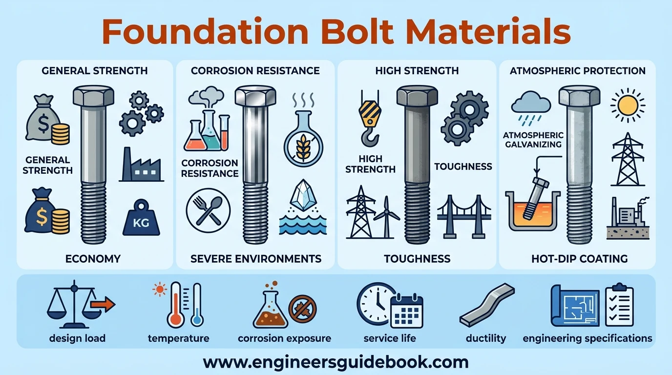 3. Foundation bolt materials