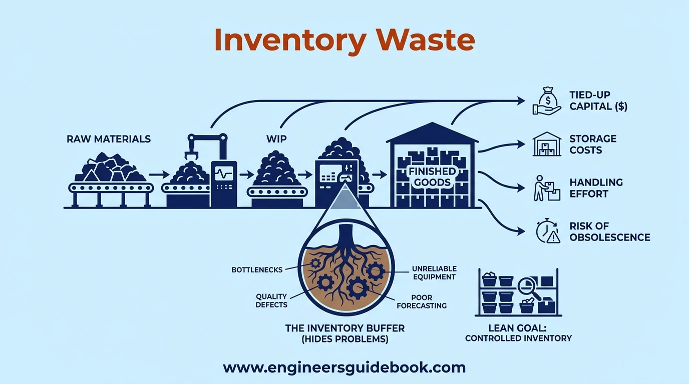 8 wastes of lean manufacturing with practical examples 3 3. Inventory waste