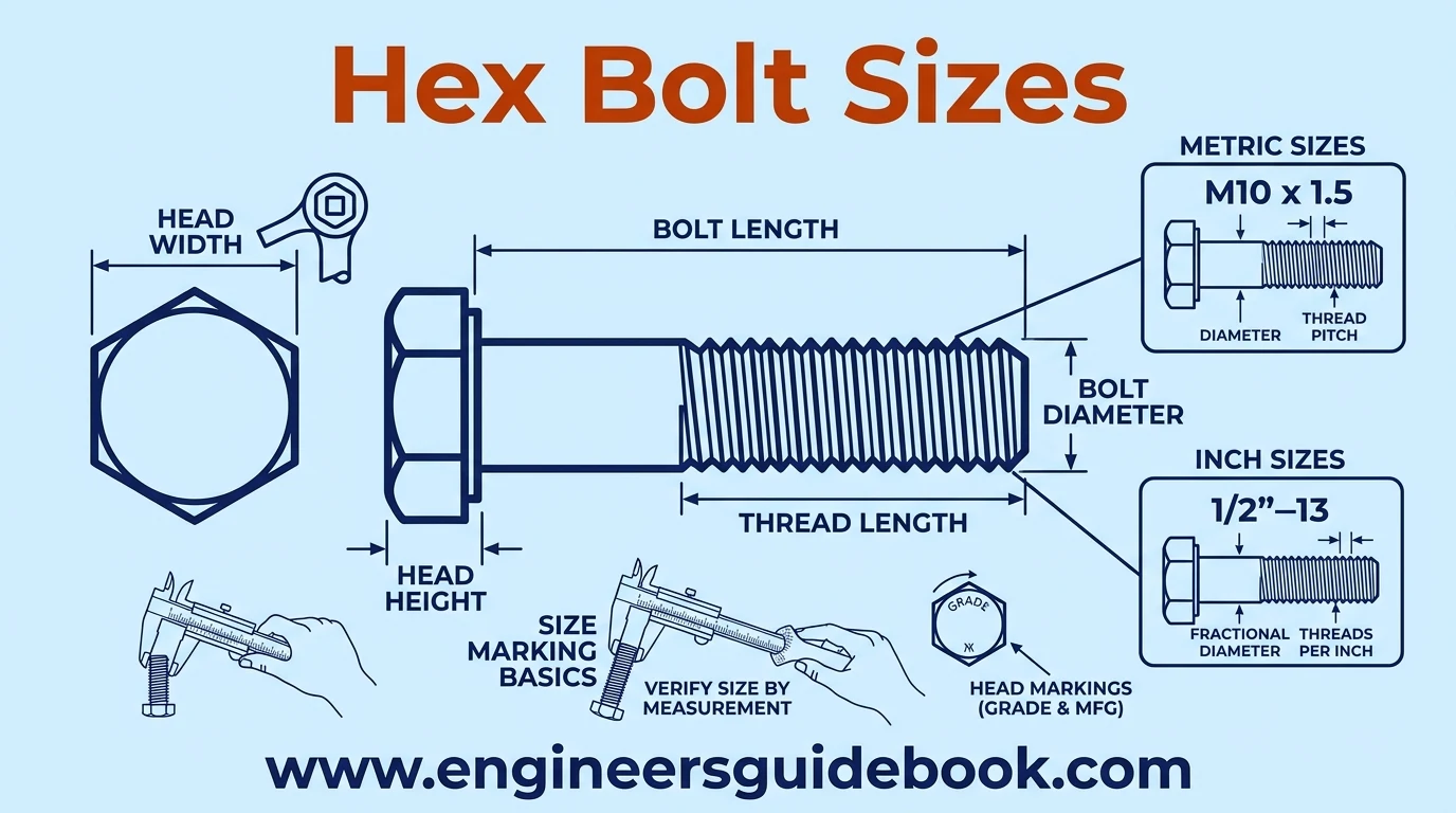 4. Hex bolt sizes