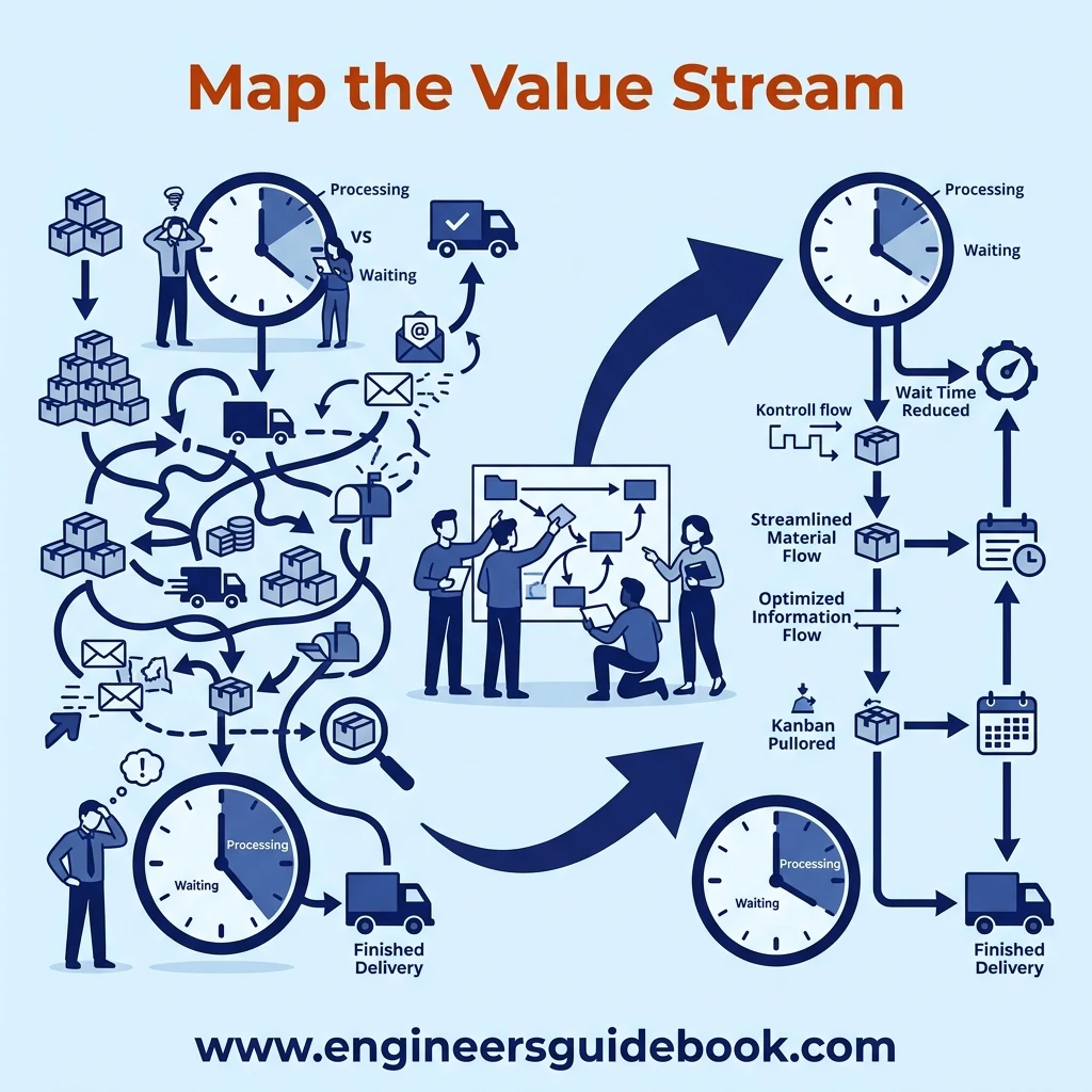 5 principles of lean manufacturing explained with examples 4 4. Map the value stream