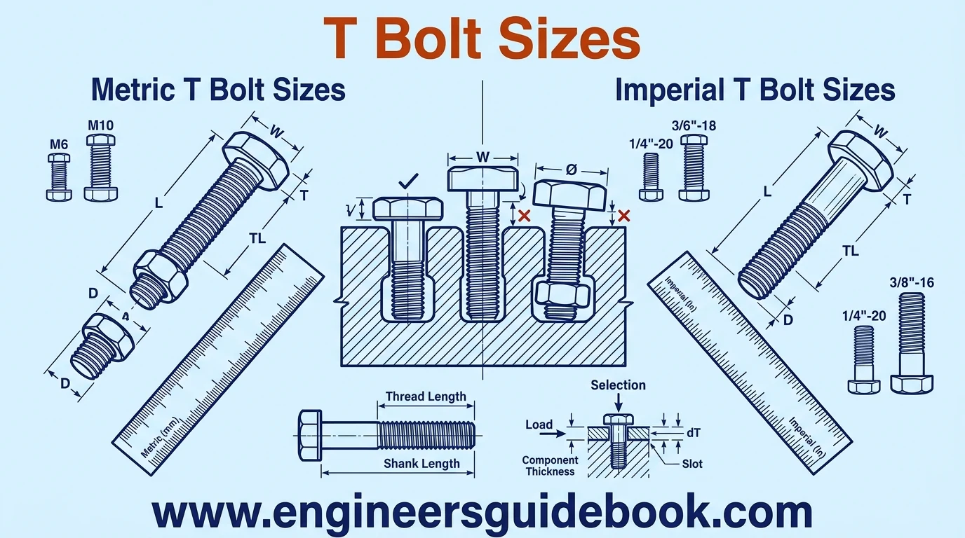 T bolt: types, sizes, and industrial applications 4 4. T bolt sizes