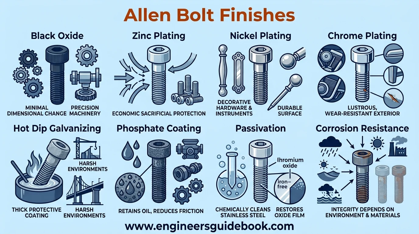 5. Allen bolt finishes