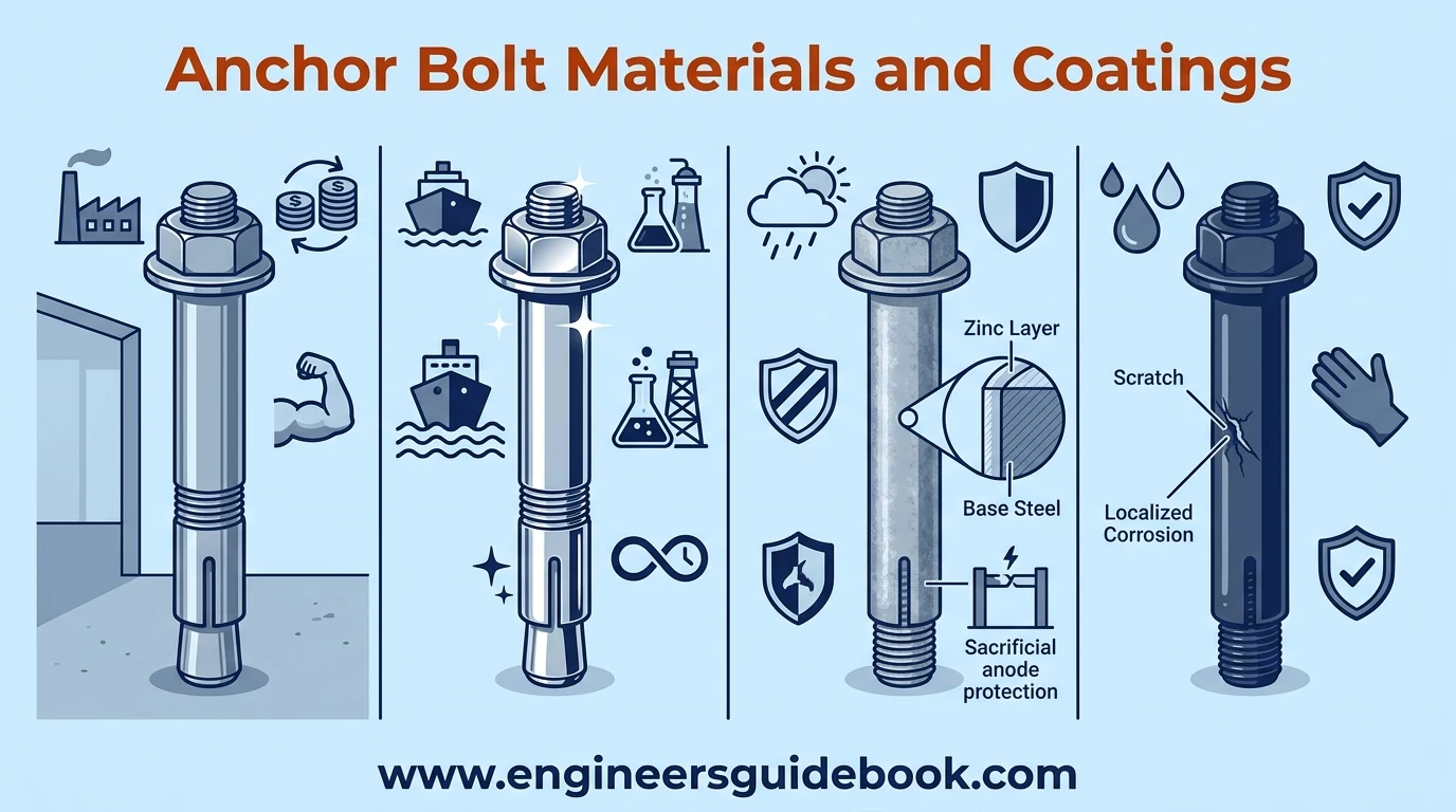 Anchor bolt: types, sizes, and applications 4 5. Anchor bolt materials and coatings