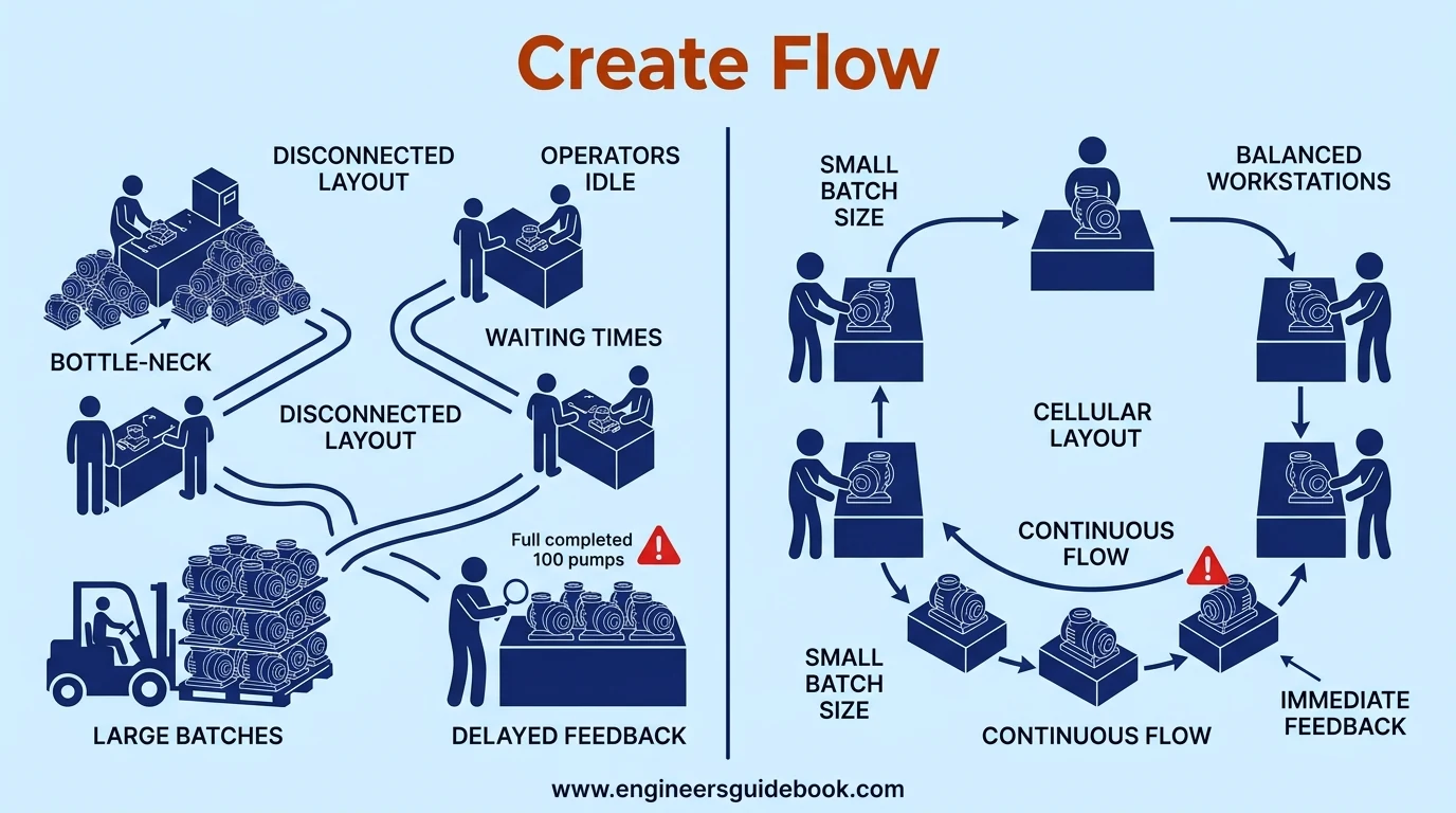 5 principles of lean manufacturing explained with examples 5 5. Create flow