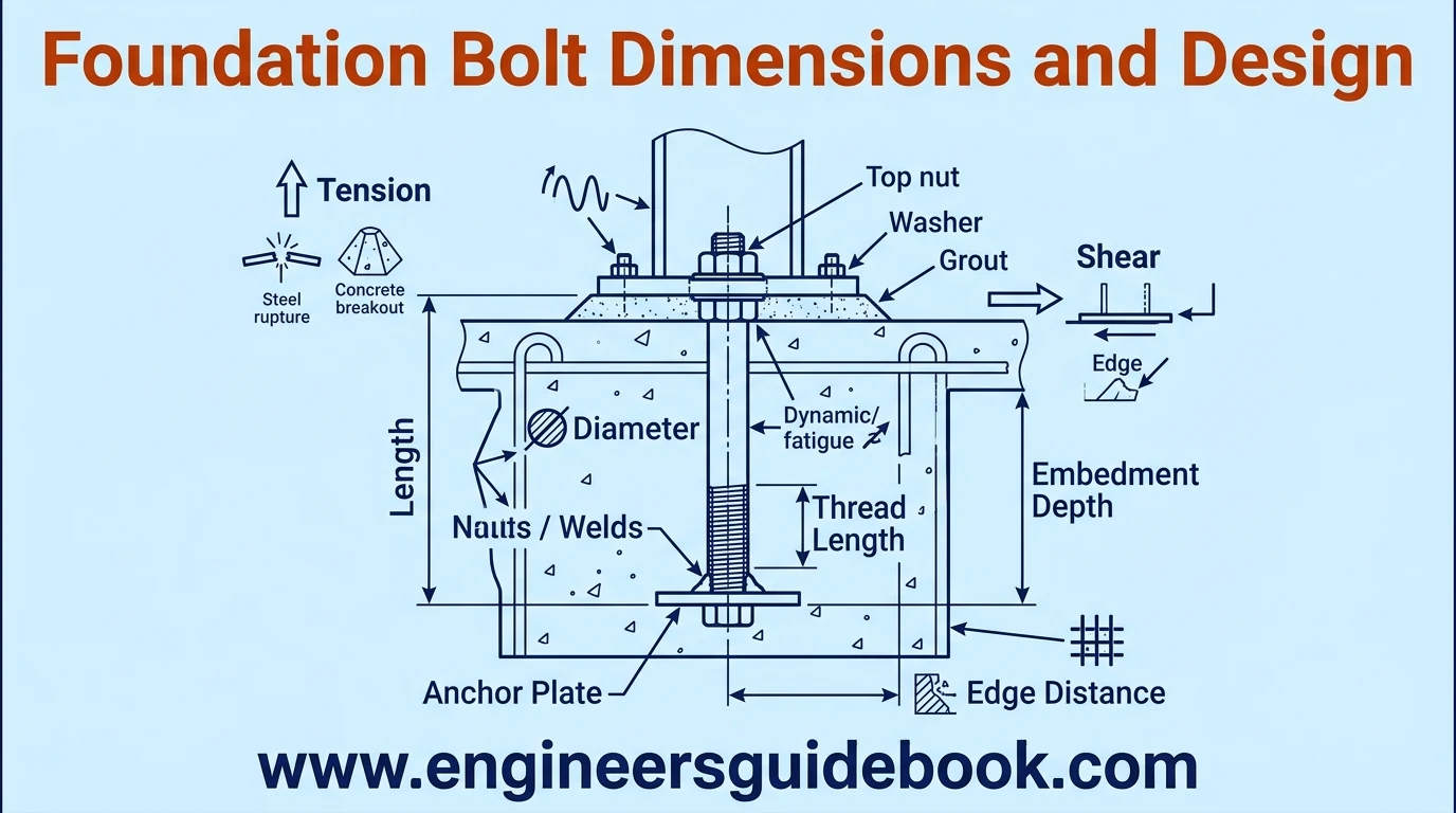 5. Foundation bolt dimensions and design
