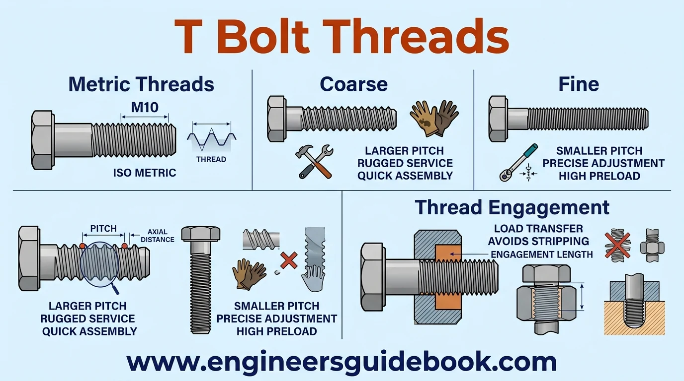 T bolt: types, sizes, and industrial applications 5 5. T bolt threads