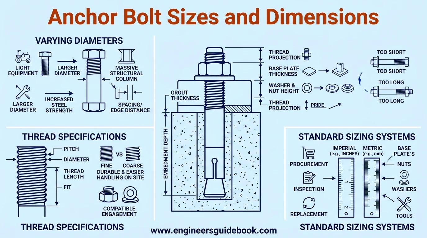 Anchor bolt: types, sizes, and applications 5 6. Anchor bolt sizes and dimensions