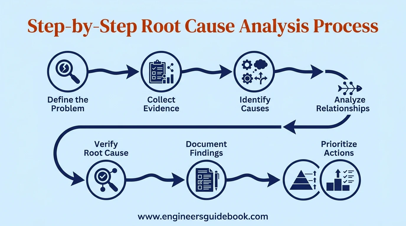 Root cause analysis vs corrective action 6 6. Step-by-step root cause analysis process