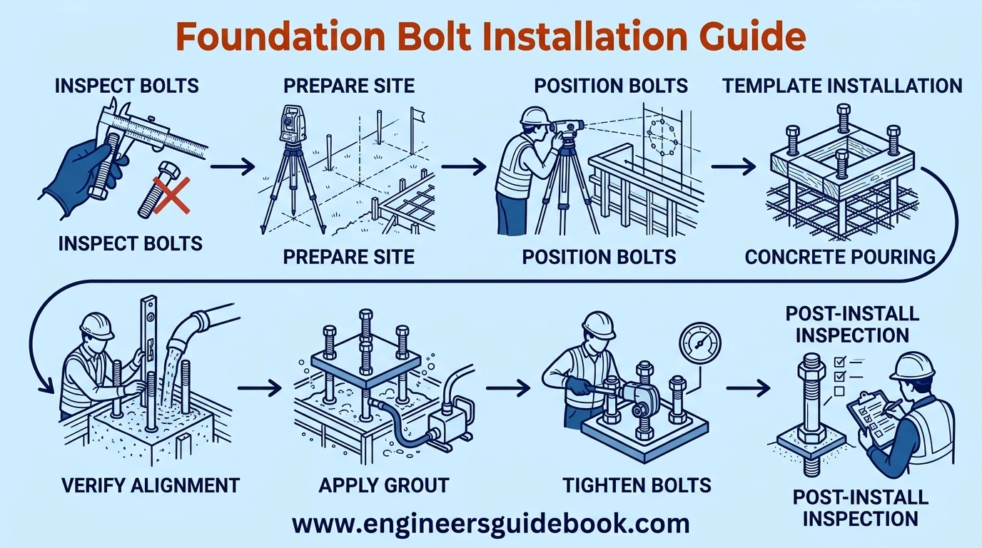 7. Foundation bolt installation guide