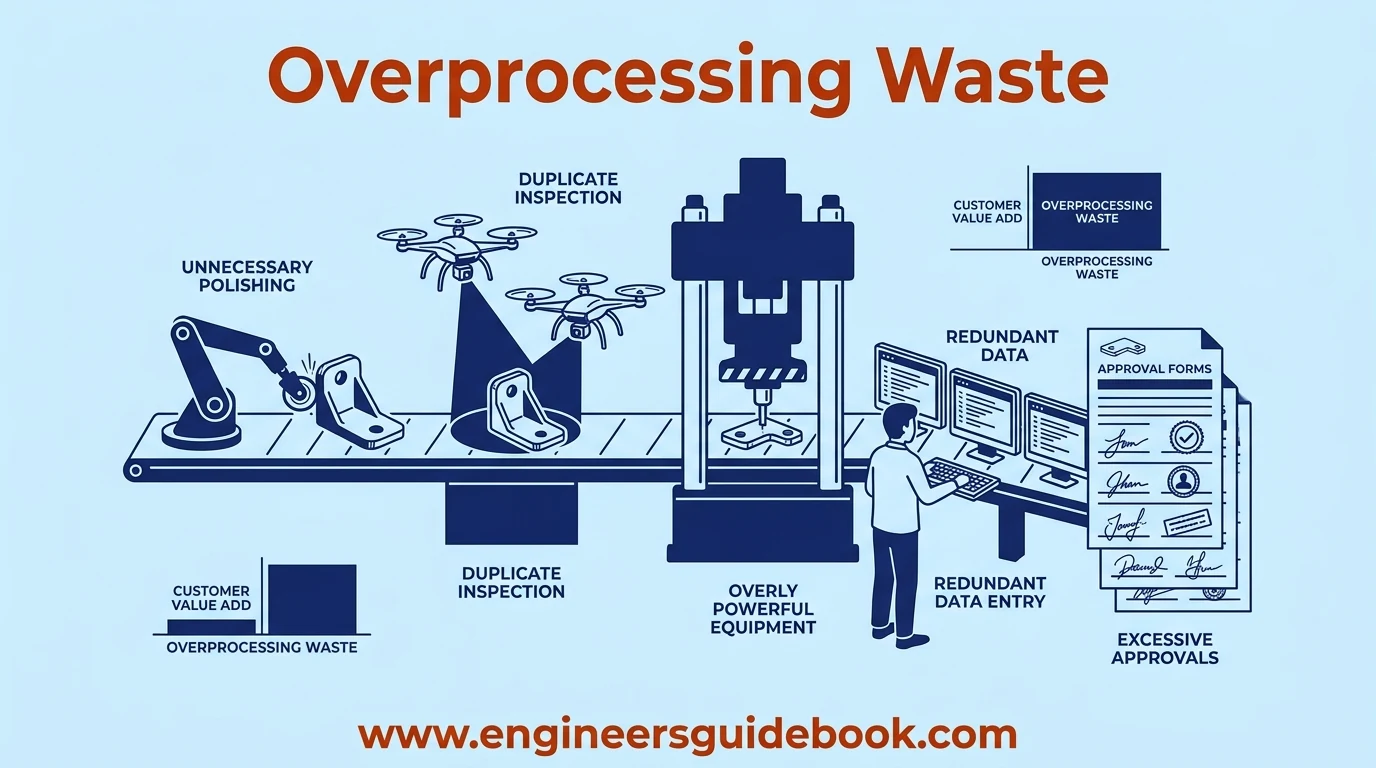 8 wastes of lean manufacturing with practical examples 6 7. Overprocessing waste