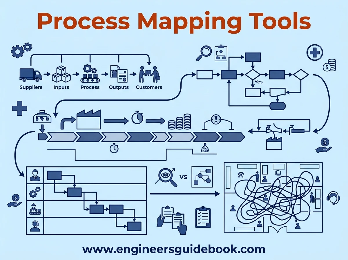 Six sigma tools: 25 tools used in dmaic projects 7 7. Process mapping tools