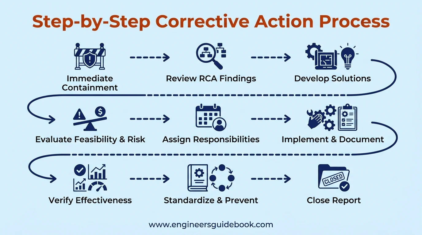 Root cause analysis vs corrective action 7 7. Step-by-step corrective action process