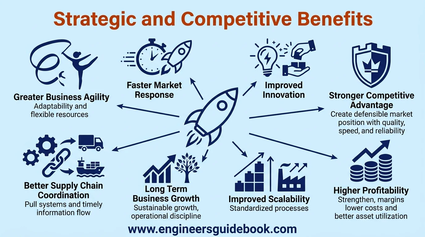 Lean manufacturing benefits and challenges 6 7. Strategic and competitive benefits