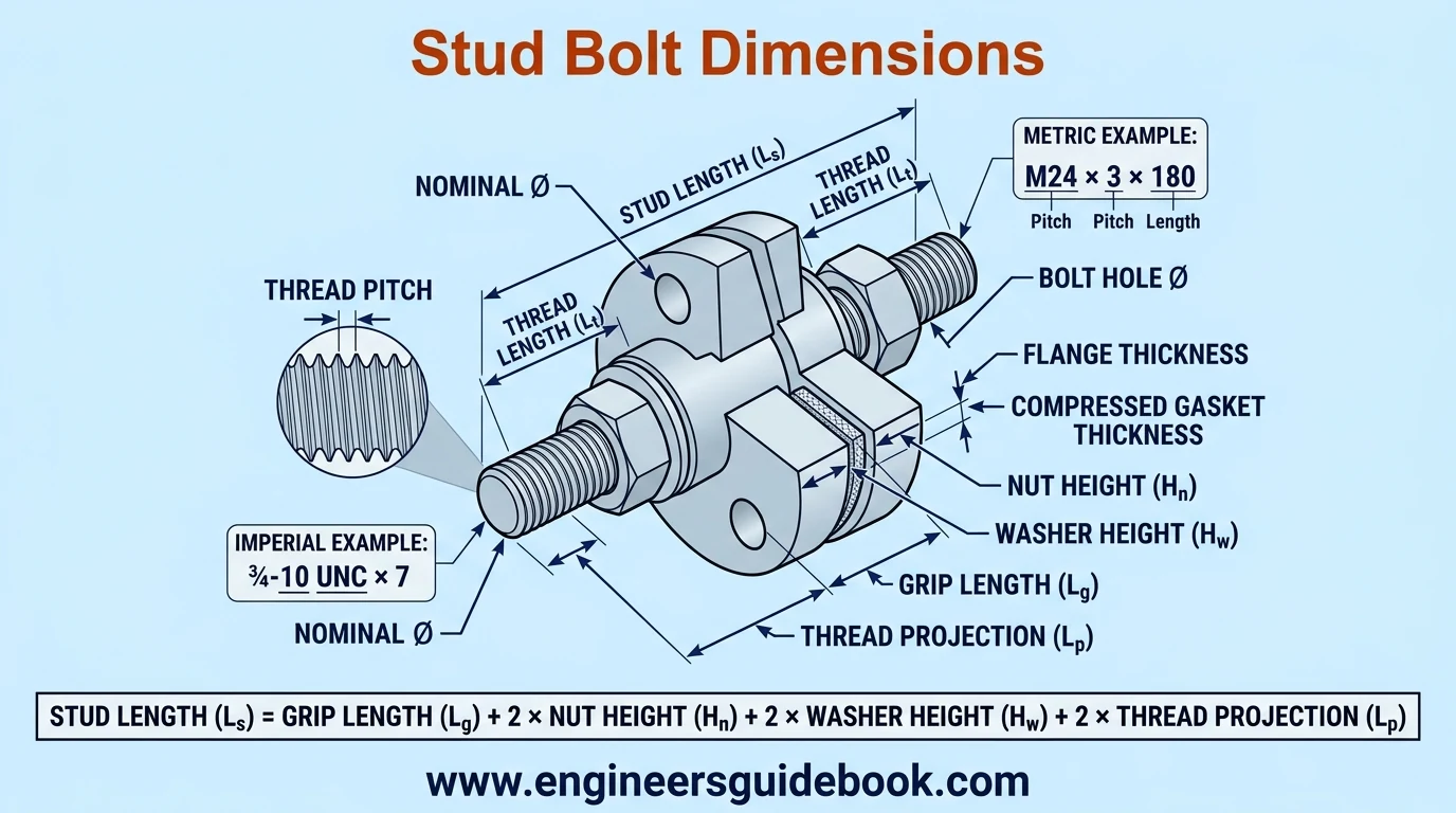 Stud bolt: types, standards, and applications 7 7. Stud bolt dimensions