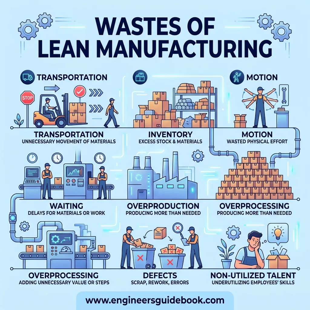 8 Wastes of Lean Manufacturing With Practical Examples