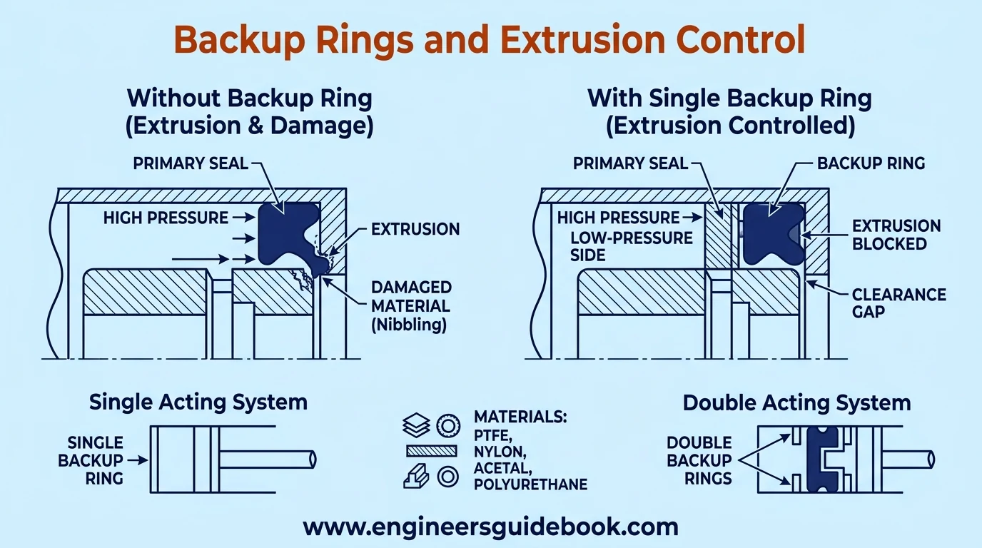 8. Backup rings and extrusion control