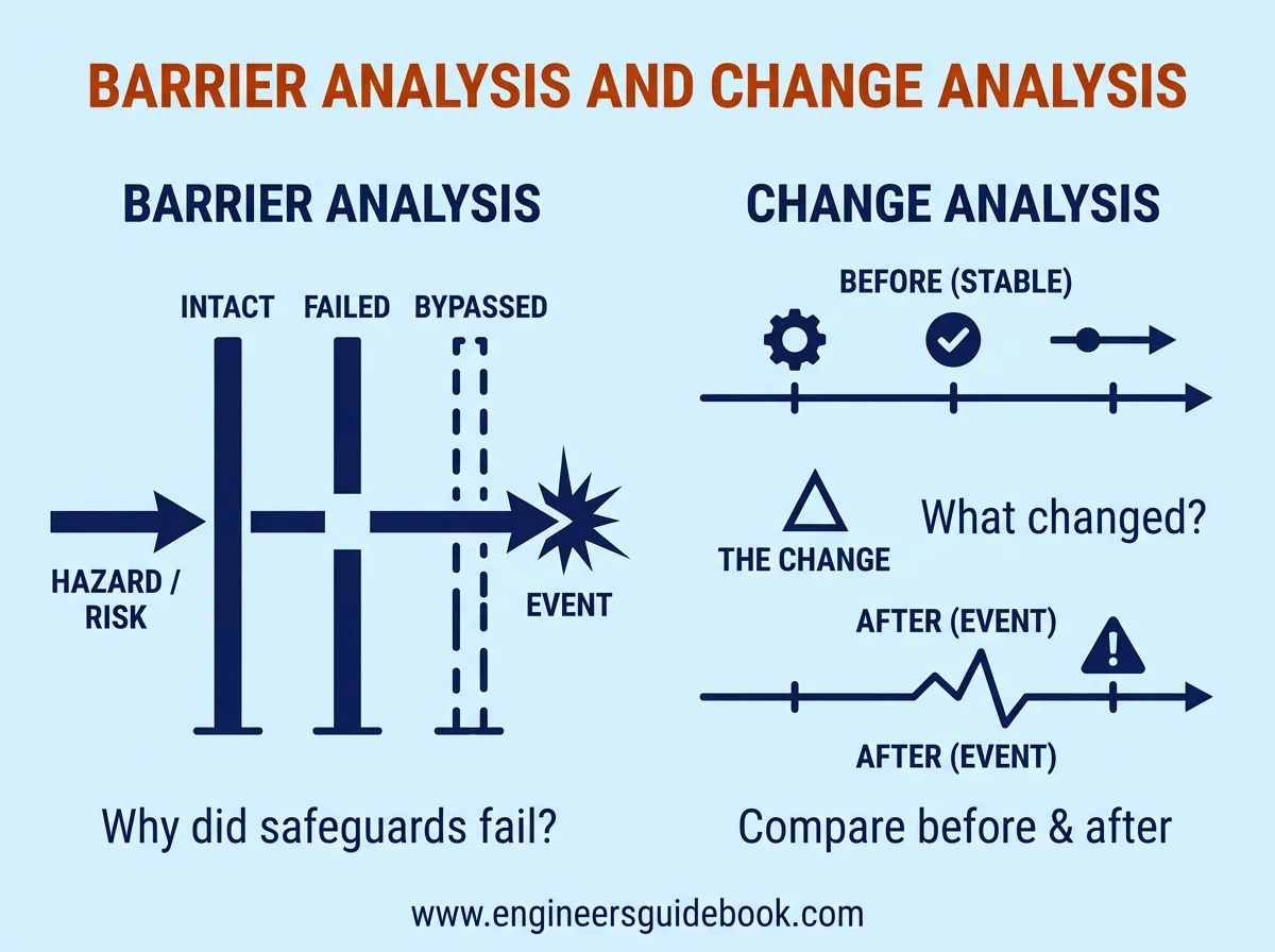 Root cause analysis methods: 10 rca techniques compared 8 8. Barrier analysis and change analysis