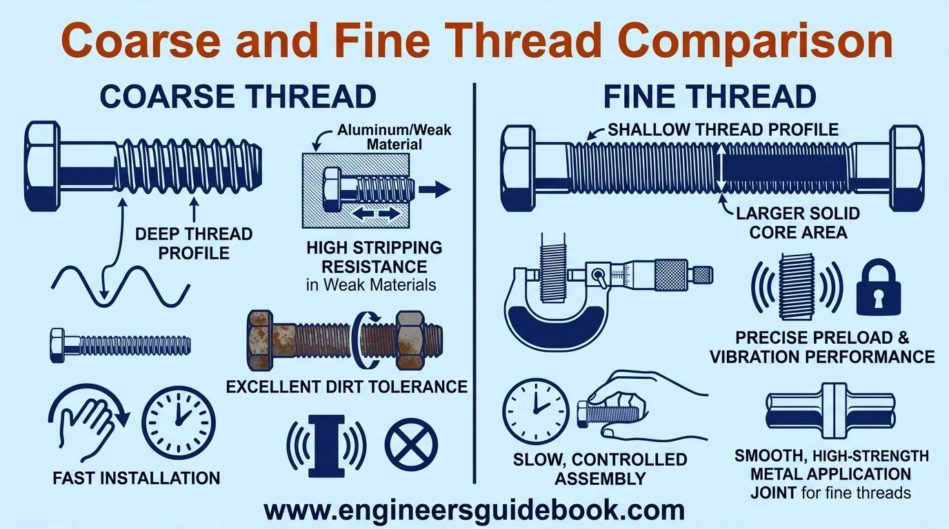 8. Coarse and fine thread comparison