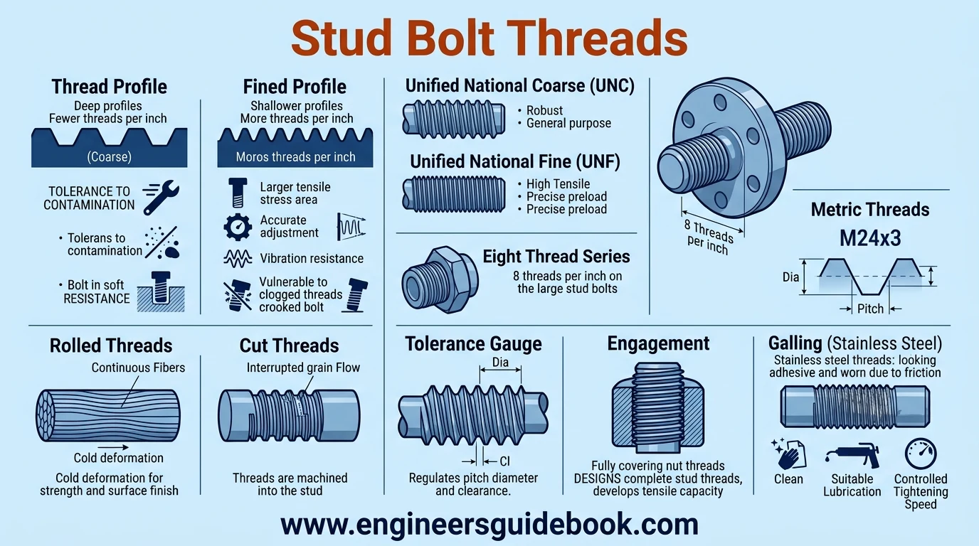 Stud bolt: types, standards, and applications 8 8. Stud bolt threads