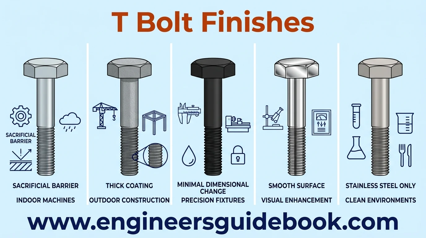 T bolt: types, sizes, and industrial applications 8 8. T bolt finishes