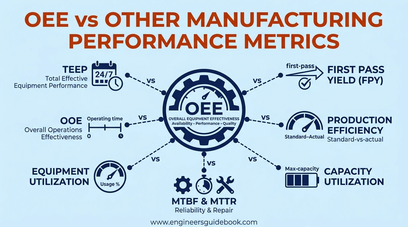 Oee: overall equipment effectiveness formula, calculation, and examples 15 9. Oee vs other manufacturing performance metrics