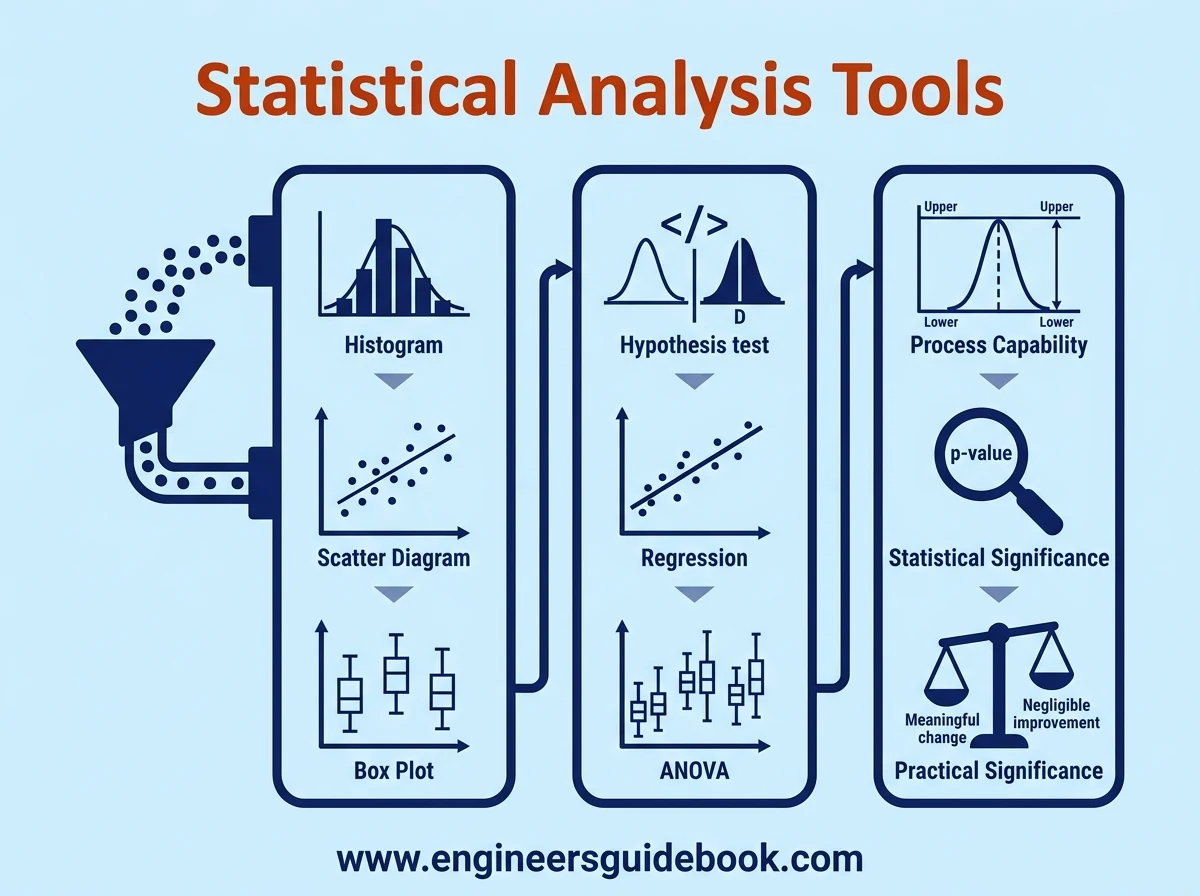 Six sigma tools: 25 tools used in dmaic projects 9 9. Statistical analysis tools