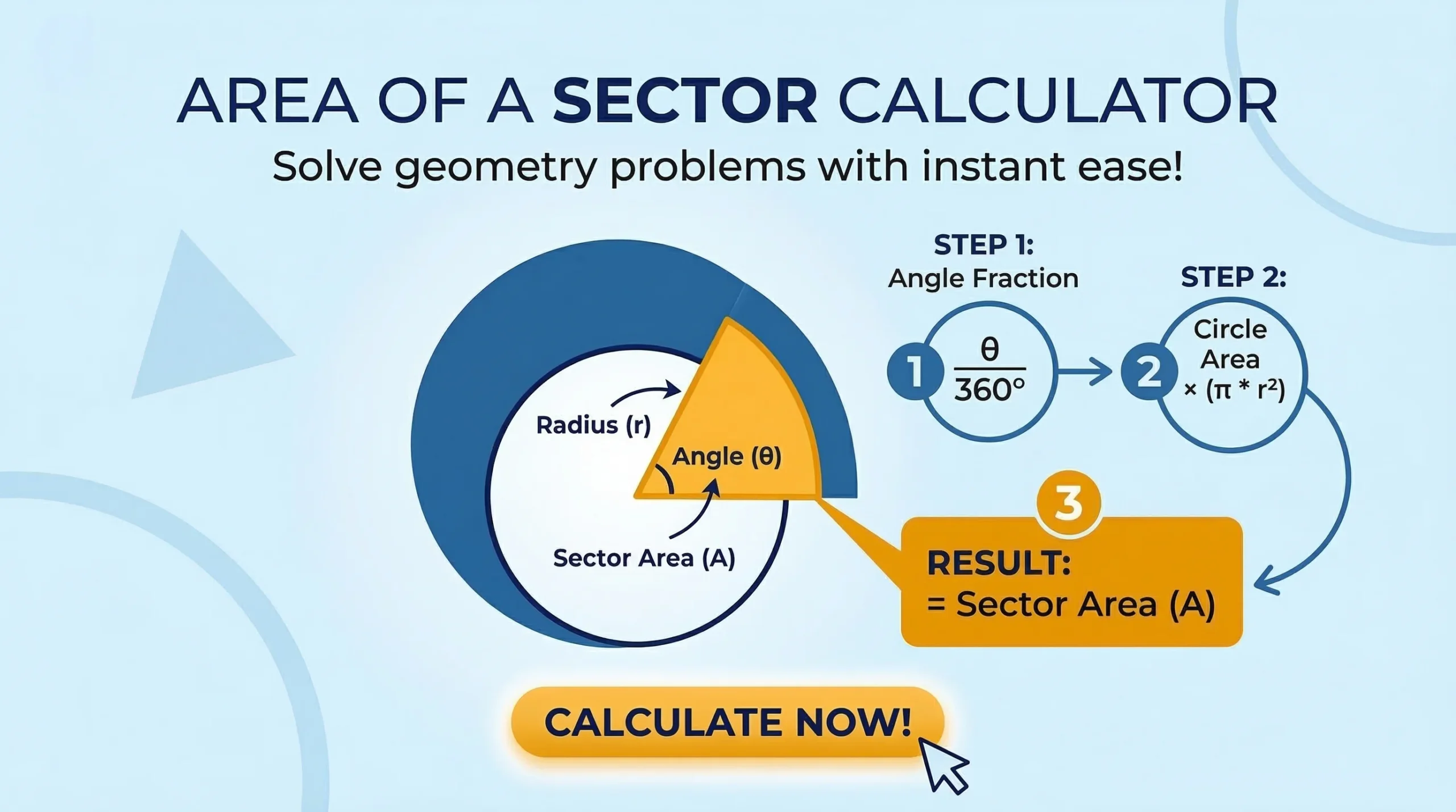 Area of a Sector Calculator