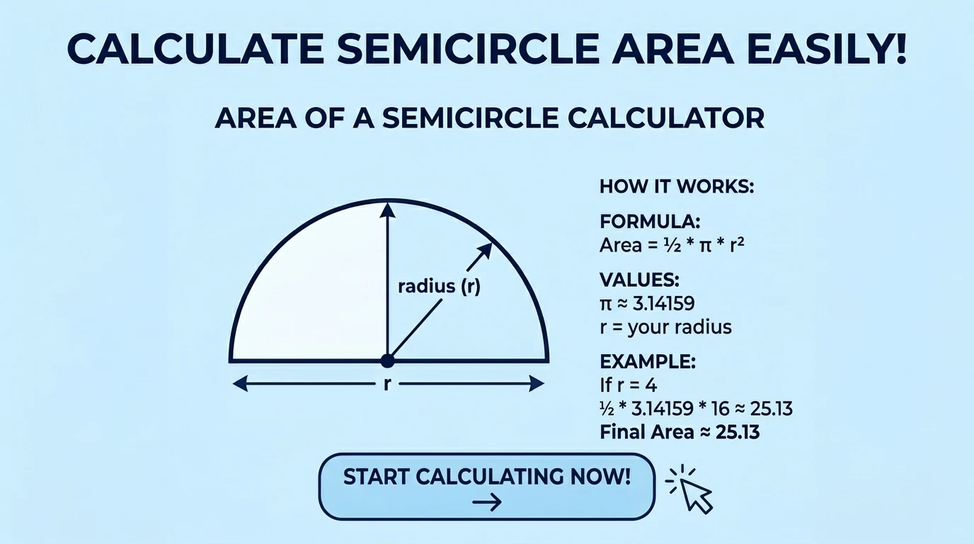 Area of a semicircle calculator