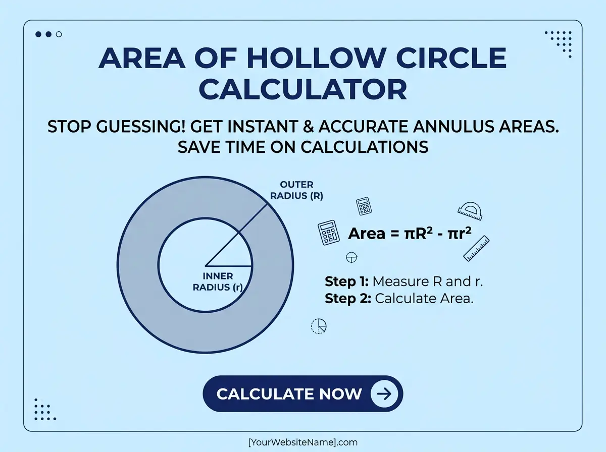Area of Hollow Circle Calculator