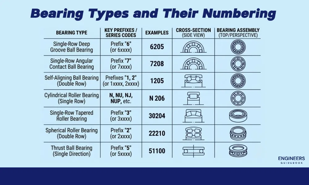 Bearing types and their numbering