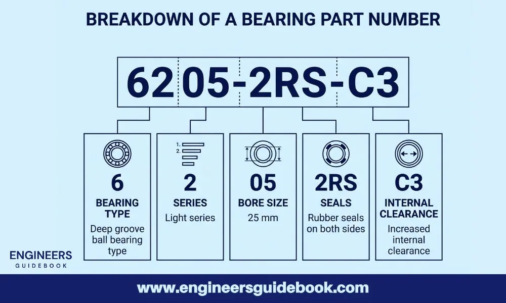 Breakdown of a bearing number