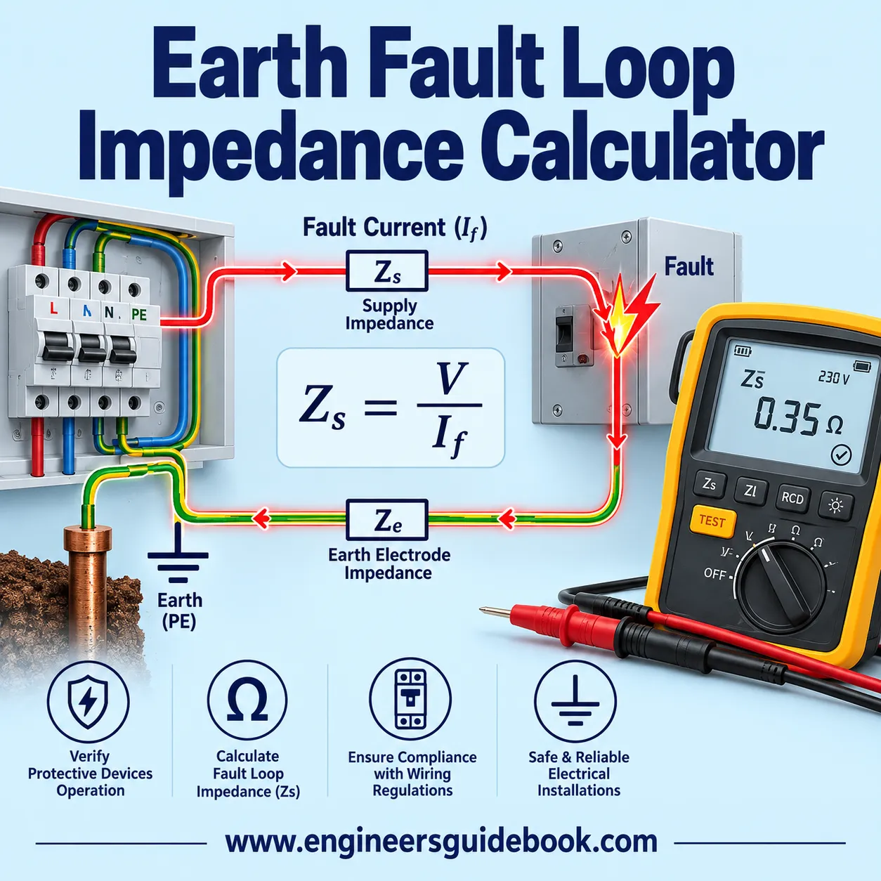Earth Fault Loop Impedance Calculator