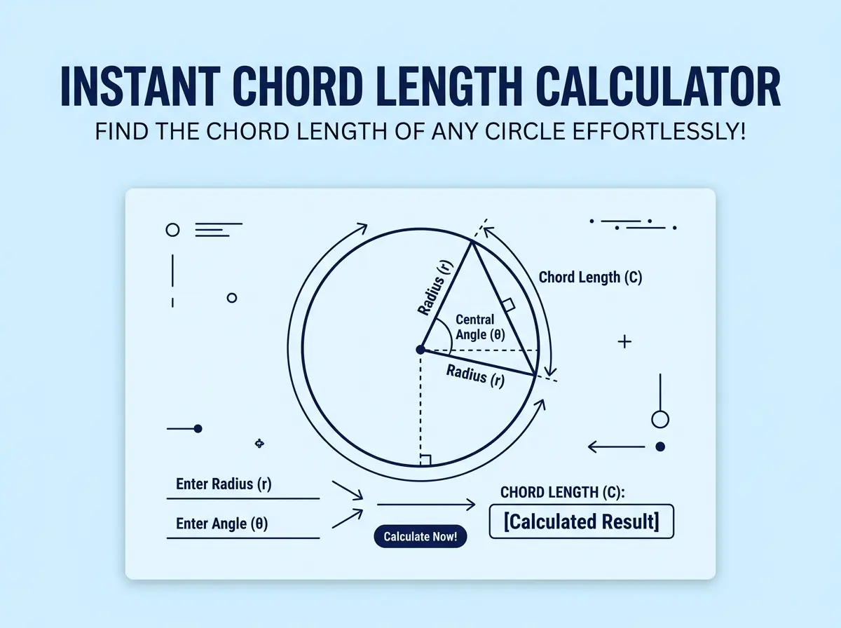 Chord length of a circle calculator