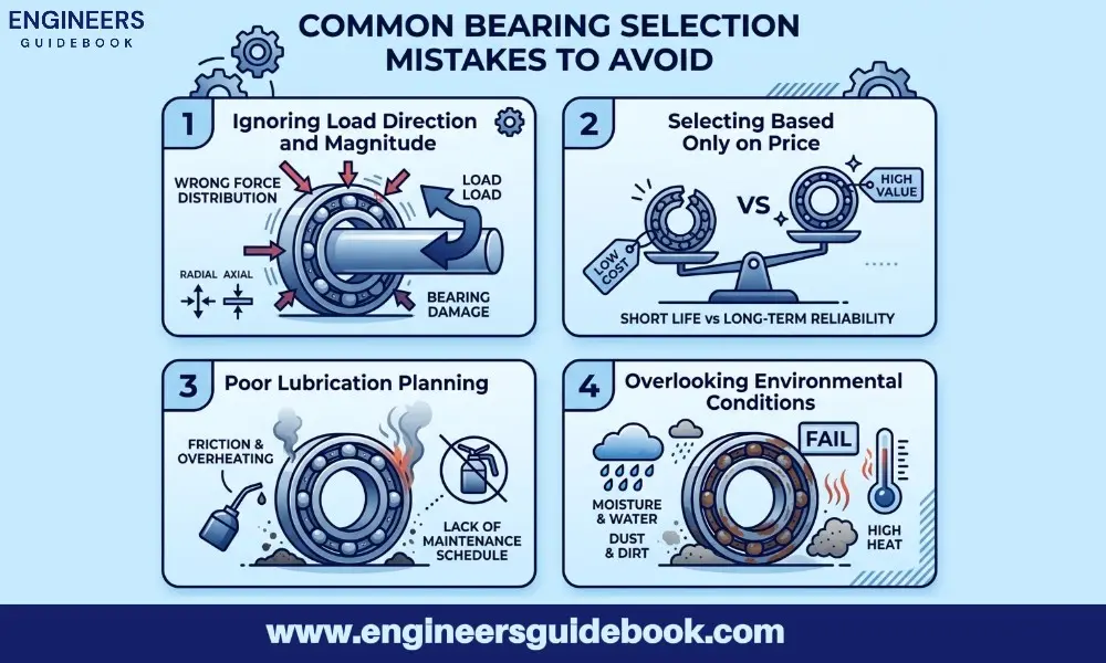How to choose the right bearing |step-by-step selection guide| 13 Common bearing selection mistakes to avoid