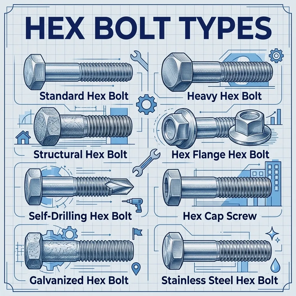 Hex Bolt: Types, Sizes, Grades, and Applications