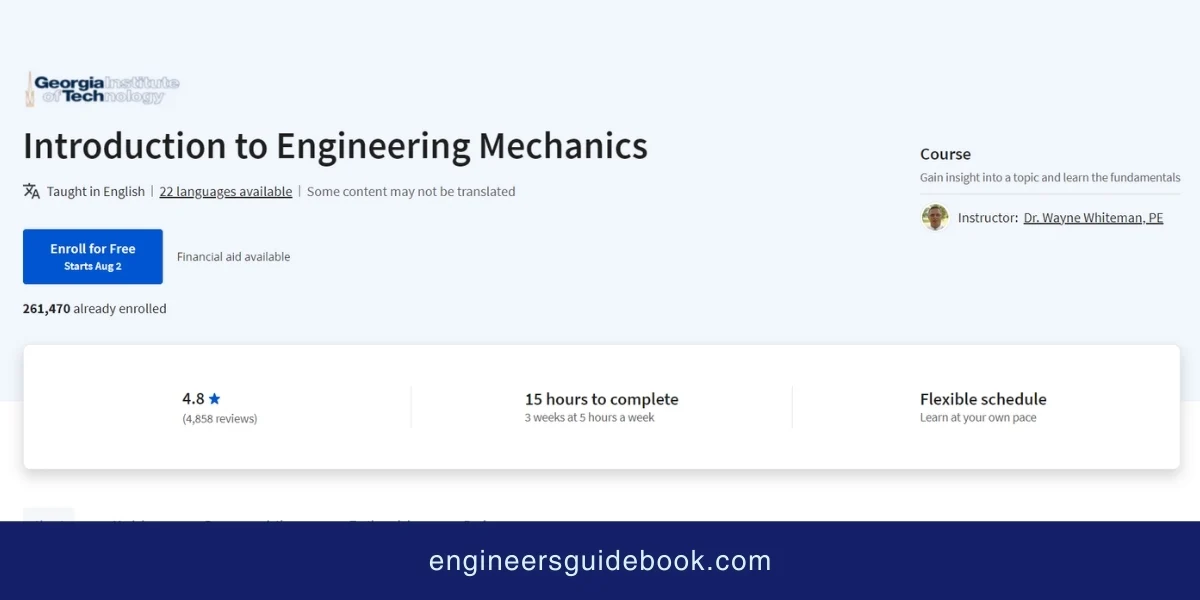 Top 10 coursera courses for mechanical engineers 2 Introduction to engineering mechanics