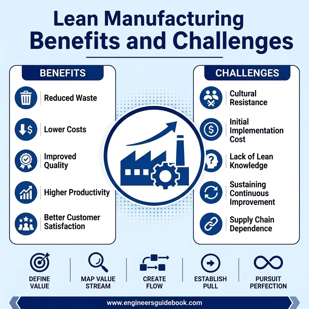 Lean manufacturing benefits and challenges