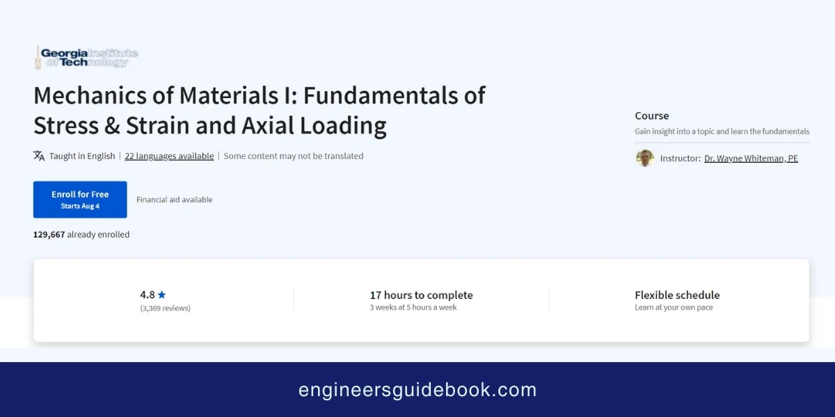 Top 10 coursera courses for mechanical engineers 5 Mechanics of materials i
