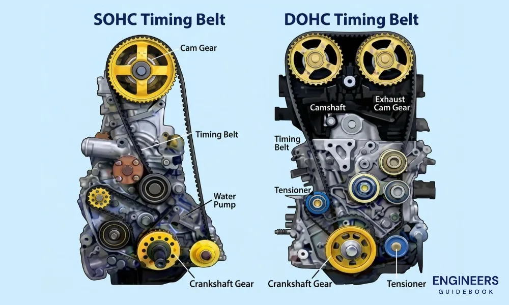 Single overhead cam (sohc) timing belts